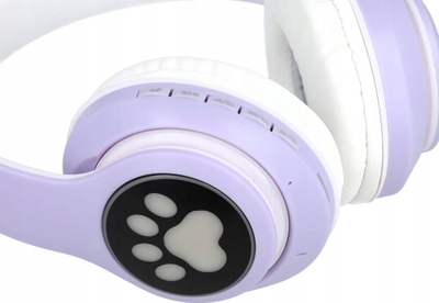 Kufje Bluetooth Protect me veshë mace, RGB, me mikrofon, vjollcë