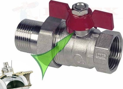 Valvul sferike metalike 3/4" me bashkim e gland