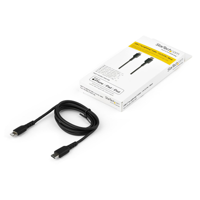 Kabllo USB StarTech RUSBCLTMM1MB, USB C në Lightning, 1 m, i zi