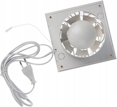 Ventilator banjoje Europlast E-Extra EE100WP, 100mm, me kabllo dhe çelës, i bardhë