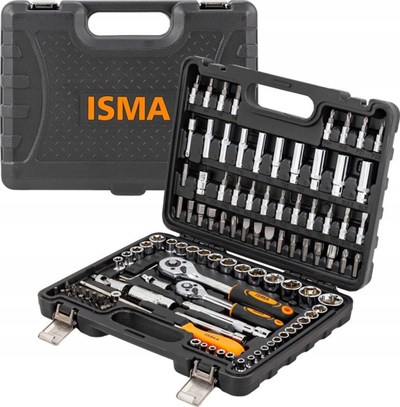 Set veglash Complete Tool Set, 108 pjesë, çelësa 1/4" dhe 3/8", në kuti plastike