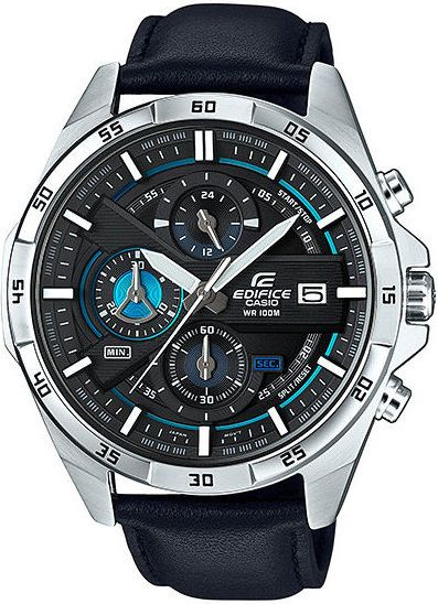 Рачен часовник Casio EFR-556L-1AVUEF, за мажи, хронограф, сребрен