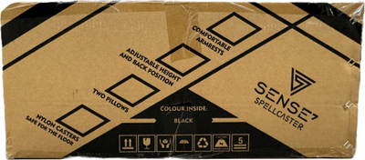 Karrige gaming SENSE7 Leatherette, mbështetëse krahësh të rregullueshme, ndriçim RGB, e zezë