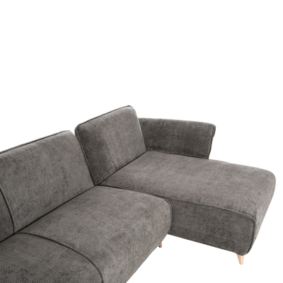 Divan këndor shtrat Mailo HM6071, 300x150 cm, mekanizëm click clack, gri e errët