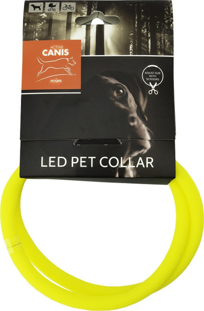Qafore LED për qen Active Canis me USB, 80 cm, e verdhë