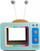 Gërvishtëse për mace Koopman si TV, 40 x 32.5 x 19 cm, karton, blu