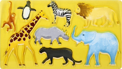 Shabllon vizatimi plastik Starpak Animals, set me 2 copë, shumëngjyrësh