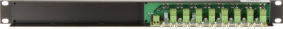Panel shpërndarës DELTA G-8/R19-UHD, 8 dalje koaksiale, për raft 19" 1U, i zi