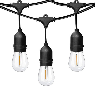 Garlandë dekorative kopshti LED, 12 llamba, 9 m, dritë e bardhë e ngrohtë