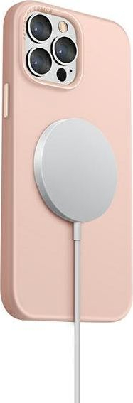 Mbrojtëse telefoni UNIQ Hybrid Lino Hue për iPhone 13 Pro, MagSafe, silikoni, rozë