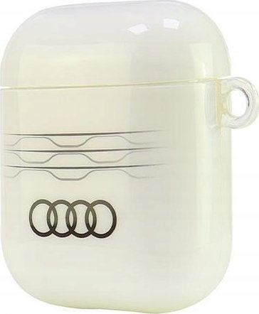 Mbulesë për AirPods Audi IML Geometric Pattern, mbrojtëse, e bardhë