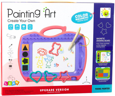 Tabla magnetike LEAN Toys Magic Slate, me vula dhe shabllone, me ngjyra të ndryshme