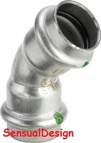 Bërryl çelik inoks Viega Sanpress Inox 2326, 22mm, 45°, me SC Contur