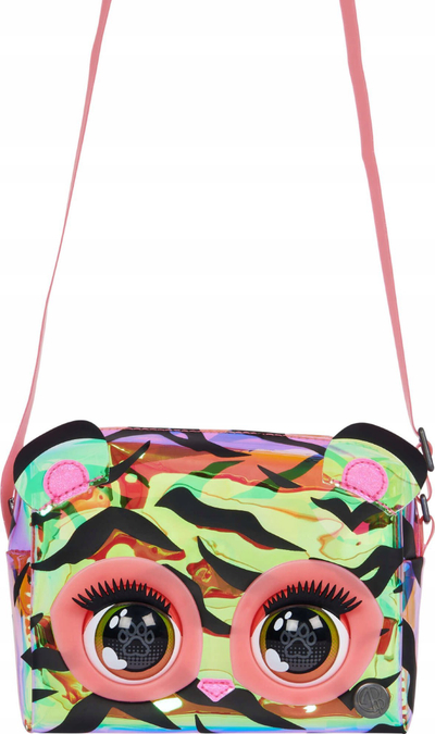 Çantë interaktive Purse Pets Purrisma Tiger, lodër crossbody, mbi 30 tinguj dhe reagime, shumëngjyrëshe