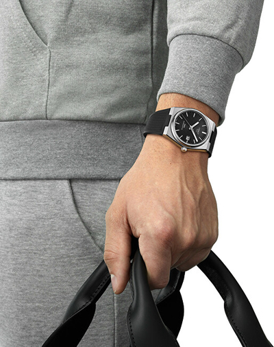 Orë për meshkuj Tissot PRX Powermatic 80, e zezë