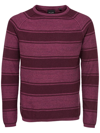 Triko Only & Sons Alex Neck Maroon, vjollcë L