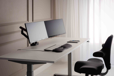 Krah monitori BakkerElkhuizen BE Flexible Dual, për 2 ekrane deri 35\", i zi