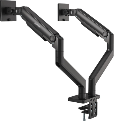 Mbajtës tavoline për 2 monitorë Manhattan 462587, 17" deri 45", 20 kg, i zi