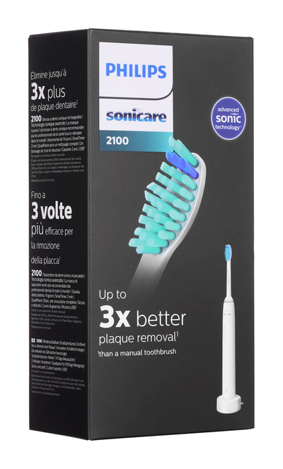 Furçë elektrike dhëmbësh Philips Sonicare 2100 HX3651/13, sensor presioni, SmarTimer, e bardhë