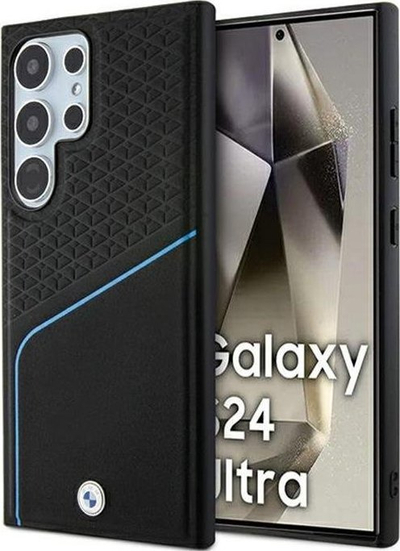 Kapak telefoni BMW Leather Textured Line, Galaxy S24 Ultra, i zi