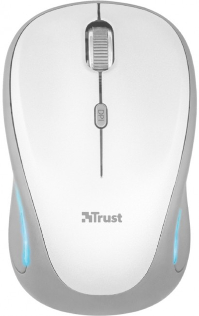 Бежичен глушец Trust Yvi FX, оптички 1600 DPI, бел