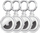 Set mbrojtës silikon Tech-Protect Icon për Apple AirTag, 4 copë, transparent