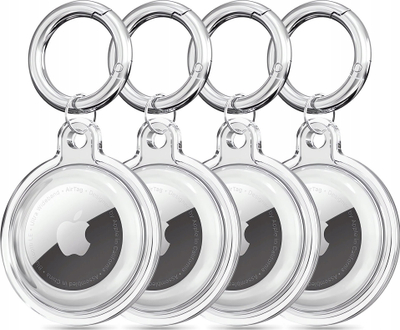Set mbrojtës silikon Tech-Protect Icon për Apple AirTag, 4 copë, transparent