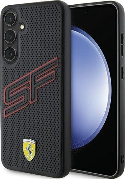 Kllëf telefoni Ferrari FEHCS24MPINK, për Samsung Galaxy S24 Plus, hardcase me lëkurë të zezë
