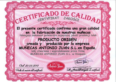 Kukull bebe Muñecas Antonio Juan Newborn Toquilla 50063, 42cm, me batanije dhe biberon, blu e çelët