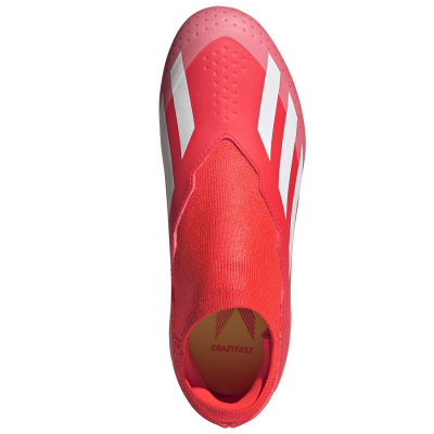 Këpucë futbolli Adidas X Crazyfast League Junior, pa lidhëse, për bar natyral, të kuqe