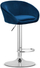 Stol bar LEOBERT Hocker East, kadife, lartësi e rregullueshme, blu navy