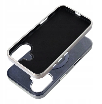 Maska за телефон OEM Gentleman Mag Cover за iPhone 12 Pro, компатибилна со MagSafe, еко-кожа, темно сина