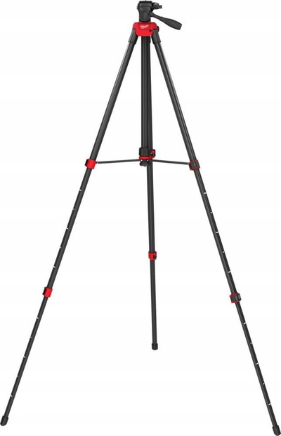 Tripod lazeri Milwaukee TRP180, lartësi 72 cm gjer në 1.80 m, për nivelues lazer, i zi me të kuqe