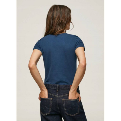 Bluzë gocash Pepe Jeans Logo TShirt, me mëngë të shkurtra, pambuk, blu