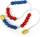 Rruaza matematike Eduko Mathematical Beads 20, 20 copë, dru, shumëngjyrëshe