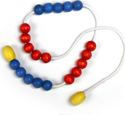 Rruaza matematike Eduko Mathematical Beads 20, 20 copë, dru, shumëngjyrëshe