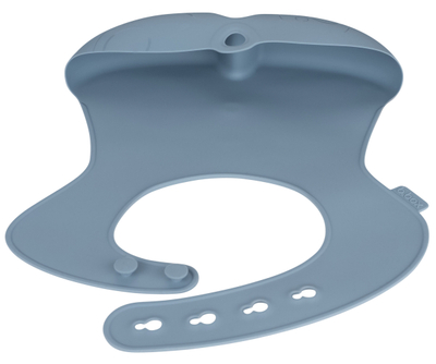 Parzmore silikoni për bebe b.box Silicone Bib, xhep kapës ushqimi, i rregullueshëm, blu ocean