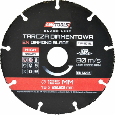 Teh universal për mulli këndor, 125mm, vrimë 22.23mm, gri