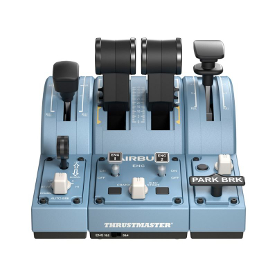 Kontrollues fluturimi Thrustmaster TCA Quadrant Add-on Airbus Edition për PC, me leva magnetike, blu