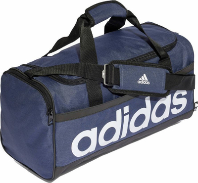 Çantë sportive Adidas Linear Duffel S HR5353, me shirit shpine, ngjyrë blu navy