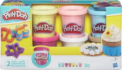 Set plasteline Play-Doh Confetti Compound Collection, 6 kuti, me vegla për forma, shumëngjyrësh