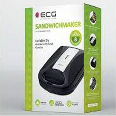 Toster sanduiçesh ECG S 4232 Family, sipërfaqe XXL, veshje jo ngjitëse, i zi