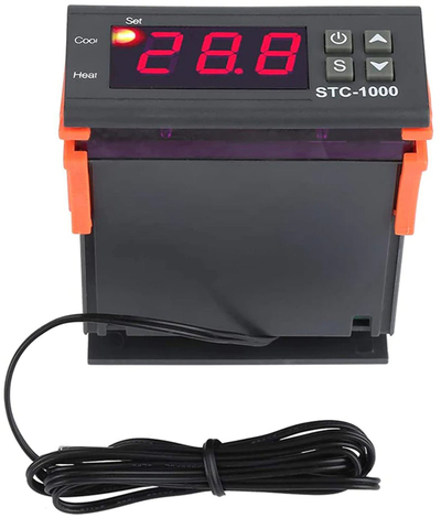 Termostat Eurokomp STC-1000, 230V, kontroll temperature, gri