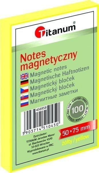 Fletëza elektrostatike Titanum Notes, 50x75mm, 100 fletë, të verdha