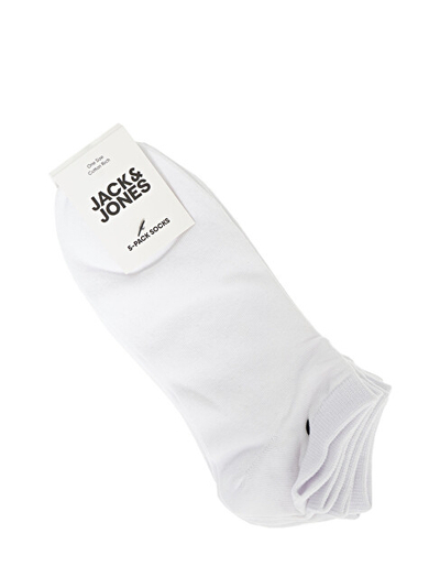 Çorape Jack & Jones Dongo, të bardha, 5 palë