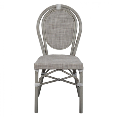 Karrige alumini stil bambuje, textilene, 45×57×88 cm (HM5109), gri
