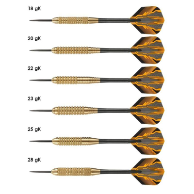 Shigjeta dart Harrows Club Brass Steeltip, trup bronzi, bosht najloni, shumëngjyrëshe