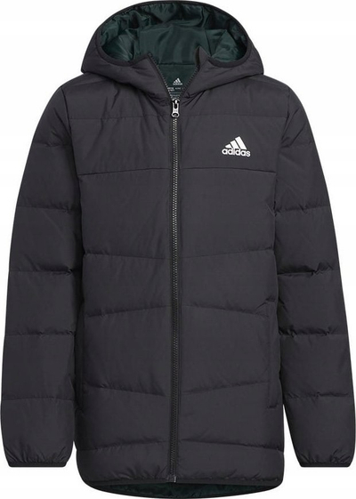 Xhaketë për kalamaj Adidas Frosty Jr HM5205, me pupla, me kapuç, e zezë