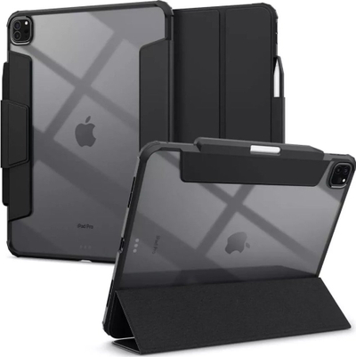 Këllëf Spigen Ultra Hybrid Pro për iPad Pro 13" M4 2024, me vend për Pencil, me këmbë mbajtëse, i zi