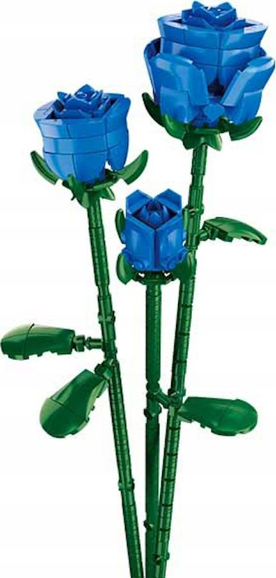 Lodër me blloqe Sluban Flowers Blue Rose Vase, 254 copa, për mosha 10+, shumëngjyrëshe